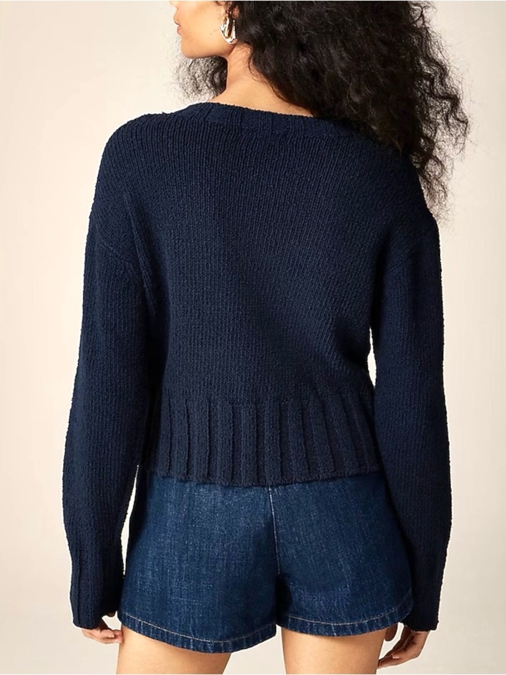 J Crew Relaxed Boat neck Beach Sweater - Navy sz M